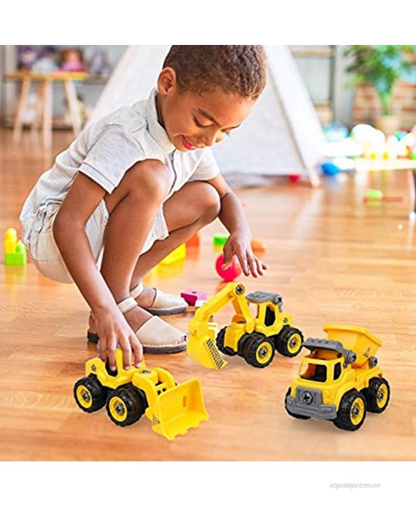 TOY Life Take Apart Truck Toys Construction Truck for Boys Excavator Car Toys for Boys Take Apart Toys Set Toy Trucks for Boys Constructions Toys for Boys Age 2 3 4-7 Year Old Boys