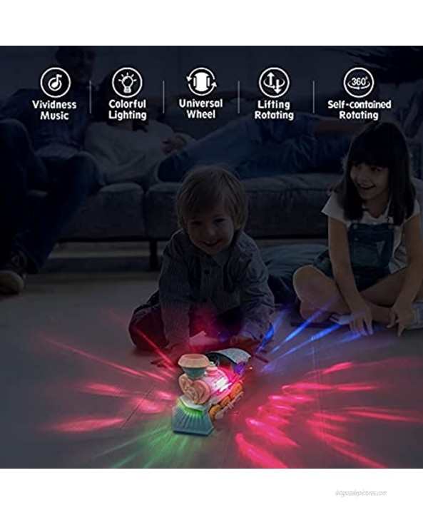 Toy Trains – 2021 New 360° Self-Spinning Design with Stunning 3D Lights and Music Goes Around and Changes Directions on Contact Great Gift Toys for 3 4 5 6+Years Old Kids（Green）