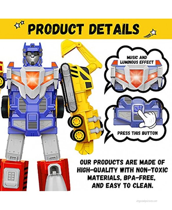 Toys for 4 5 6 7 Year Old Boys STEM Building Toys for Kids Ages 4-8 5-in-1 Construction Assemble Vehicles Toys Construction Transform into Kids Pull-Back Toys Birthday Gift for Kids LEAMBE