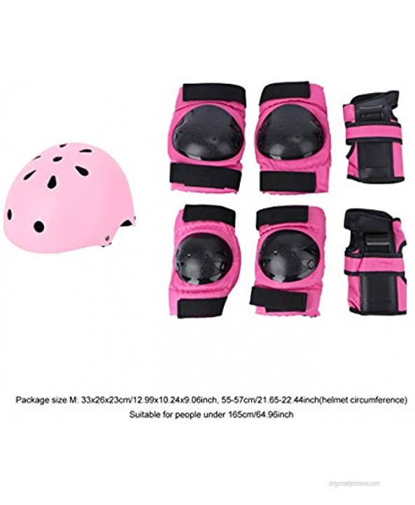 VOSAREA Pink Kids Helmet Pad Set Knee Elbow Pads Wrist Guards Sports Bike Skateboard Protective Gear for Girls Boys Toddler Child Cycling Bicycle Roller Scooter S