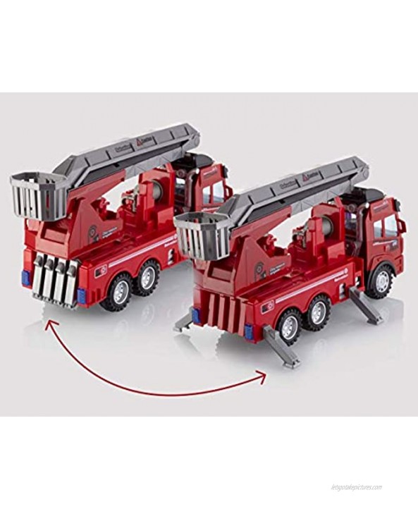 Advanced Play Fire Truck Toy Remote Control with Lights and Sounds Extending Rescue Ladder Fire Engine Toys for Boys and Girls Kids Toddlers Ages 3 and Up