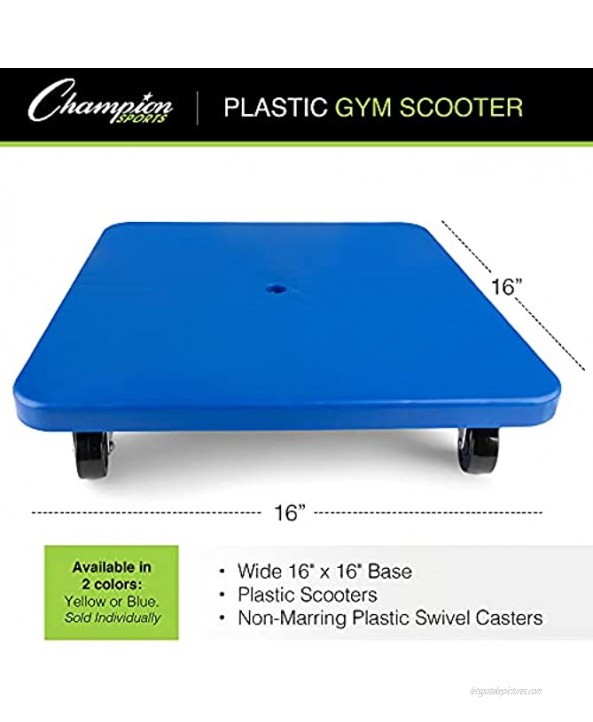 Champion Sports 16-Inch Plastic Scooter Board Assorted Colors