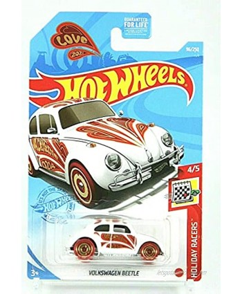 DieCast Hotwheels Volkswagen Beetle Holiday Racers 4 5 [2021 Love Bug] 96 250 White