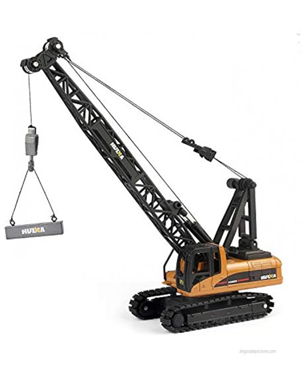 duturpo 1 50 Scale Metal Diecast Crane Truck Toy Metal Construction Vehicles Crane Machine Model Toy for Boys