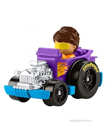 Fisher-Price Little People Wheelies Hot Rod GMJ23 ~ Purple and Blue Collectible Car