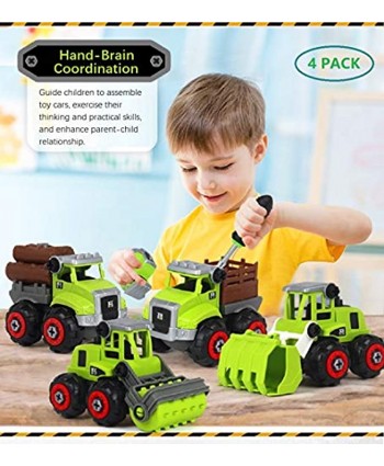 FUHONGYUAN Take Apart Truck Toy Construction Vehicle Toys-Can be Assembled Take Apart Toys for 3 Year and up Old Boys and Girls Kids STEM Building Toy