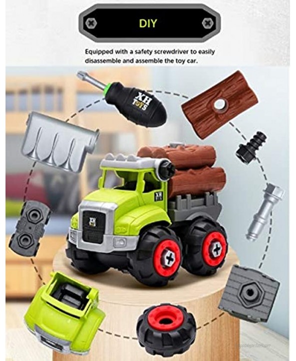 FUHONGYUAN Take Apart Truck Toy Construction Vehicle Toys-Can be Assembled Take Apart Toys for 3 Year and up Old Boys and Girls Kids STEM Building Toy