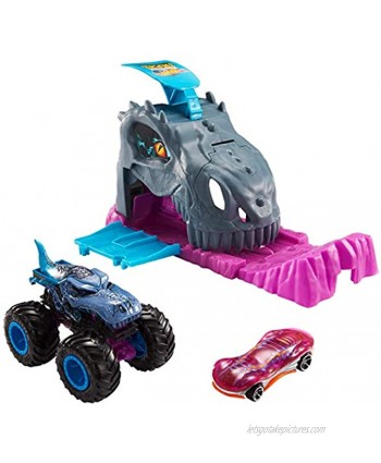 Hot Wheels Monster Truck Pit & Launch Playsets with a 1 Monster Truck & 1 1:64 Scale Car Great Gift for Kids Ages 4 Years & Older