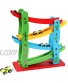 Lewo Wooden Ramp Racer Toddler Toys Race Track Car Games for Kids Boys Girls Gifts with 4 Small Racers