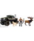 NKOK Realtree Camo 1 18 Scale Free-Wheel Playset 8-PC Set Ford F-250 Super Duty w  Accessories: Roll Bar Roof Rack Light Bar Working Doors and Tailgate Game Hoist Hunter Bow&Arrows Dog & Elk