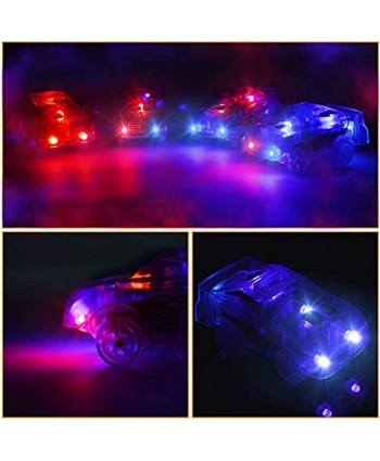 Save Unicorn Tracks Cars Replacement only Toy Cars for Most Tracks Glow in The Dark Car Track Accessories with 5 Flashing LED Lights Compatible with Most Car Tracks for Girls Boys and Kids4pack