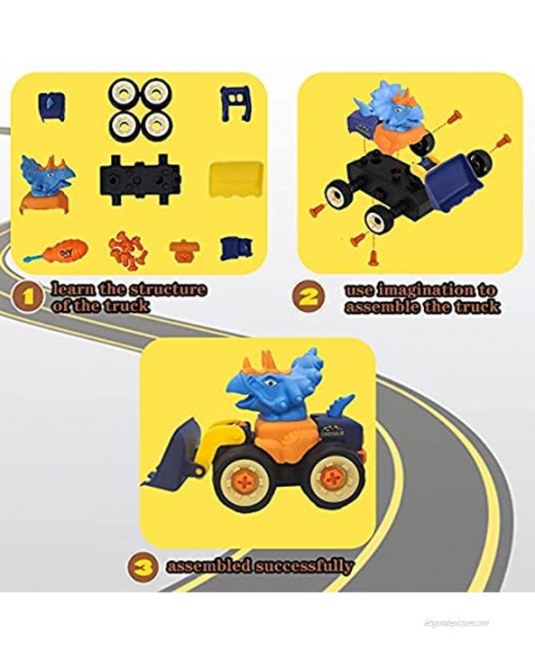 Take Apart Dinosaur Toys with A Map and A Drill for Kids Building Sand Toy Set Construction Engineering Truck Vehicle Playsets Birthday Gift for Boys Girls Toddlers Age 3 4 5 6 7 8 9 Years Old