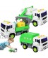 TeganPlay 3 Pack Friction Powered Garbage Truck Toys with Lights and Sounds Includes Waste Collection Sanitation and Recycling Vehicles Cars for Boys Toddlers Girls