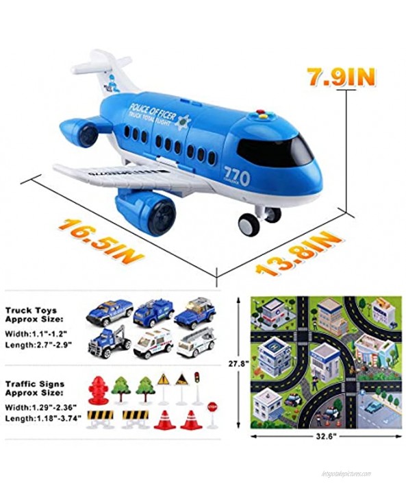 Toddler Toys for 3-5 Year Old Boys,Large Airplane Toys for Boys,Trucks Playset Kids Toys,Learning Toys Gifts for 3 4 5 6 7 8 9 Years Old Kids Birthday