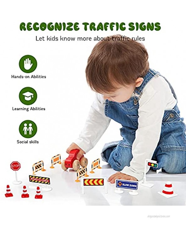 TOYANDONA 1 Set Play Traffic Signs Street Signs Playset for Kids