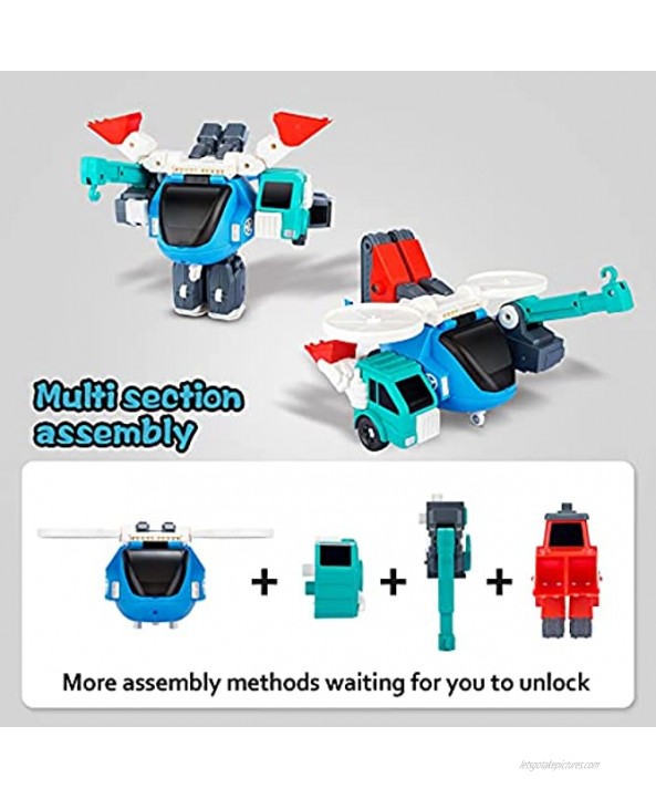 Toys for 3 4 5 6 7 Year Old Boys Karjoefar Vehicle Robot Toys STEM Building Toys for Kids Ages 3-7 4 in 1 Construction Transform Robot Cars Toys Christmas Birthday Gifts for Boys Kids
