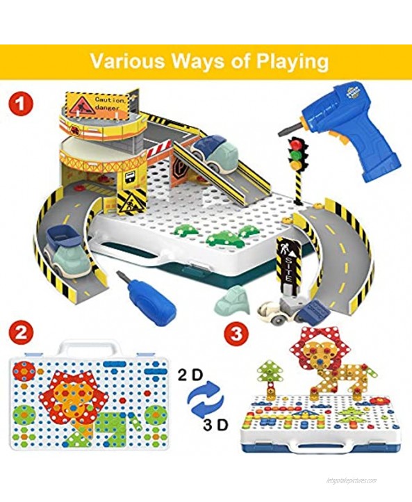 268 Pieces Kids Electric Drill Construction Toys STEM Activities Educational Building Blocks Set 3D DIY Kits for Boys Ages 3 4 5 6 7 8 Year Old Creative Learning Tool Game Gifts