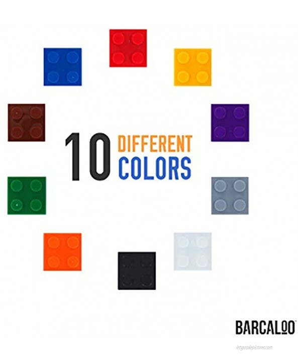 Barcaloo 1000 Piece Building Bricks Set- 10 Classic Colors Guaranteed Tight Fit Compatible with All Major Brands
