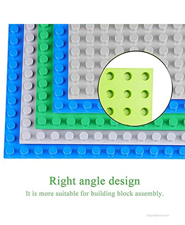 Classic Baseplates Building Base Plates for Building Bricks 100% Compatible with Major Brands-Baseplates 10 x 10 Pack of 6 Multicolor