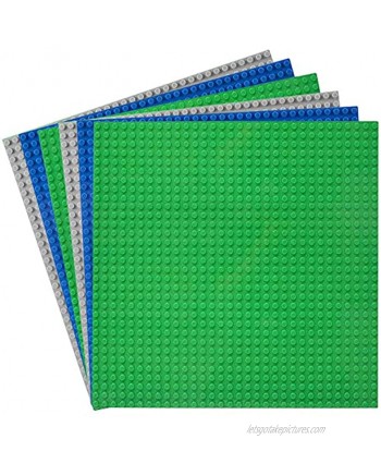 Classic Baseplates Building Base Plates for Building Bricks 100% Compatible with Major Brands-Baseplates 10" x 10" Pack of 6 Multicolor