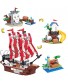 Finebely 3in1 Pirate Ship Building Set with Treasure Island Toy Pirates Island Building Kit Outpost with Slide and Seesaw Creative Playset Pirates Themed Gifts for Boys Ages 6 Years and up 260 Pcs