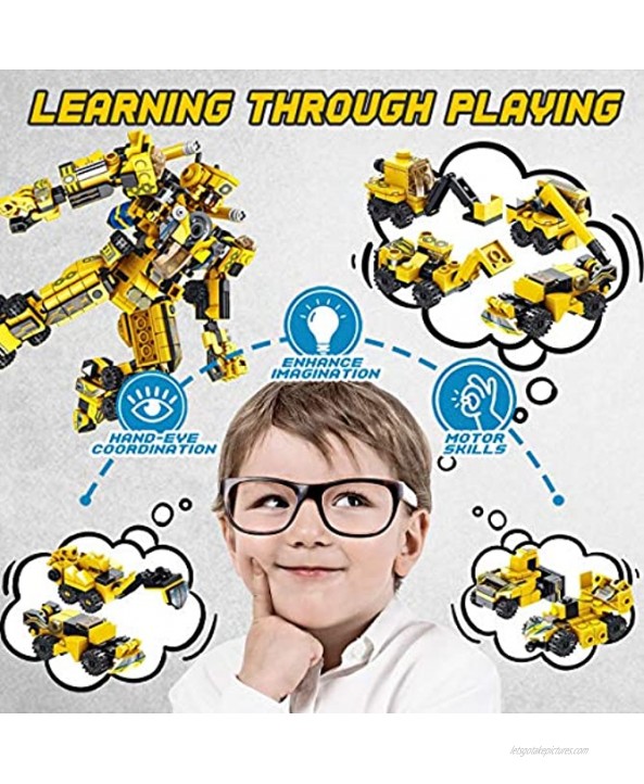 Innorock Robot STEM Building Kids Toys Educational Robots Trucks Projects Activities Blocks Cool Toy Game for 6 7 8 9 10 11 12 Year Old Boys Girls Gift Set STEAM Learning Education Puzzles Blocks