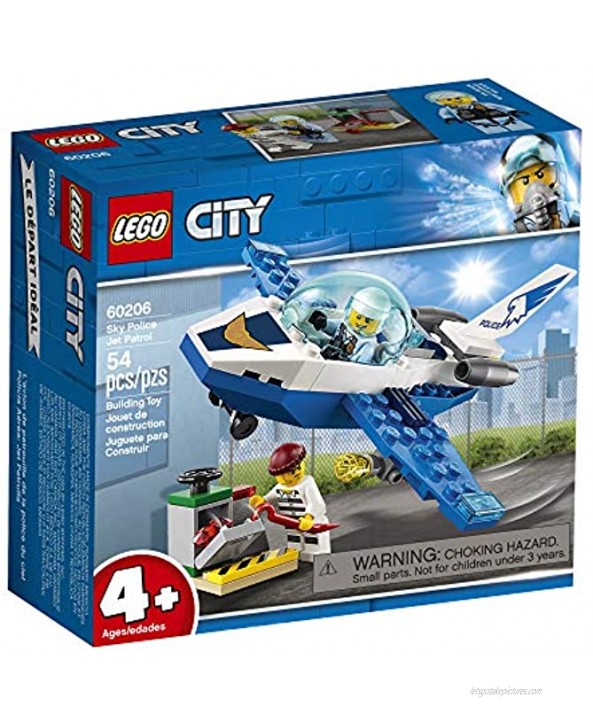 LEGO City Sky Police Jet Patrol 60206 Building Kit 54 Pieces