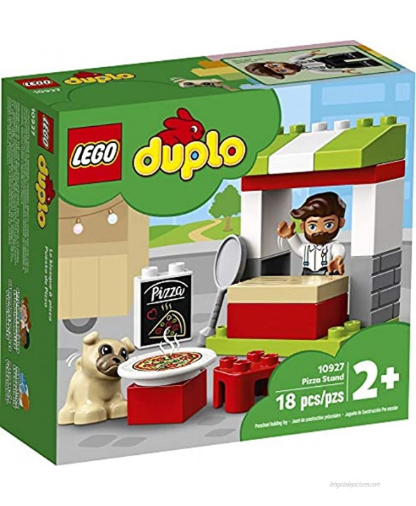 LEGO DUPLO Town Pizza Stand 10927 Pretend Play Pizza Set for Toddlers Learning Toy for Kids Ages 2 and Over 18 Pieces