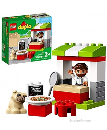 LEGO DUPLO Town Pizza Stand 10927 Pretend Play Pizza Set for Toddlers Learning Toy for Kids Ages 2 and Over 18 Pieces