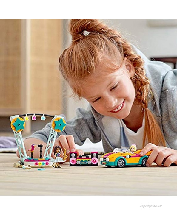 LEGO Friends Andrea’s Car & Stage Playset 41390 Building Kit Includes a Toy Car and a Toy Bird 240 Pieces
