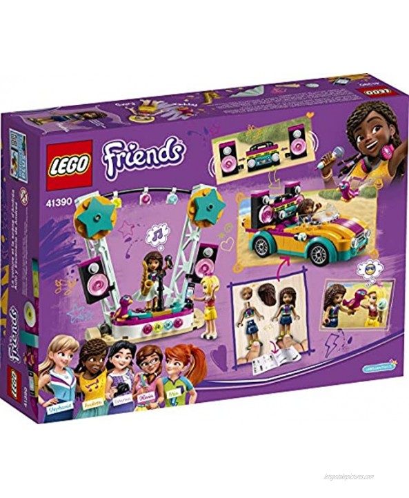 LEGO Friends Andrea’s Car & Stage Playset 41390 Building Kit Includes a Toy Car and a Toy Bird 240 Pieces