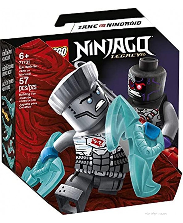 LEGO NINJAGO Epic Battle Set – Zane vs. Nindroid 71731 Building Kit; Ninja Toy Playset Featuring a Spinning Battle Toy New 2021 56 Pieces