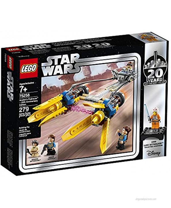 LEGO Star Wars: The Phantom Menace Anakin’s Podracer – 20th Anniversary Edition 75258 Building Kit 279 Pieces