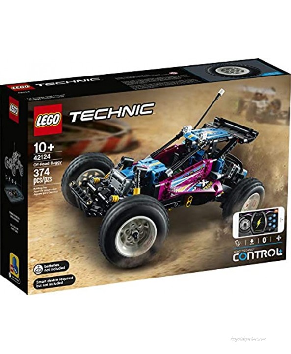 LEGO Technic Off-Road Buggy 42124 Model Building Kit; App-Controlled Retro RC Buggy Toy for Kids New 2021 374 Pieces