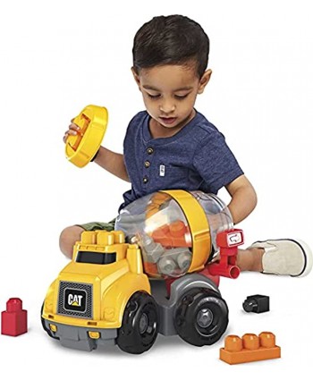 Mega Bloks CAT Cement Mixer with Big Building Blocks Buildng Toys for Toddlers 9 Pieces