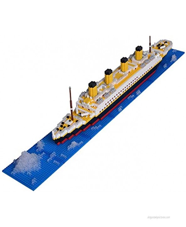 Micro Mini Blocks Titanic Model Building Set with 2 Figure 1872 Piece Mini Bricks Toy Gift for Adults and Kids