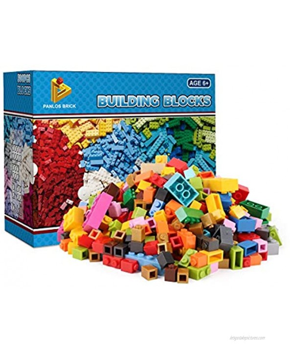 PANLOS STEM Building Bricks Kit Classic Colors 500 Pieces Building Blocks Toys-Compatible with All Major Brands