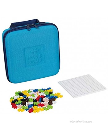 PLUS PLUS Travel Case w  100 Pieces 1 White Baseplate Construction Building Stem Steam Toy Mini Puzzle Blocks for Kids