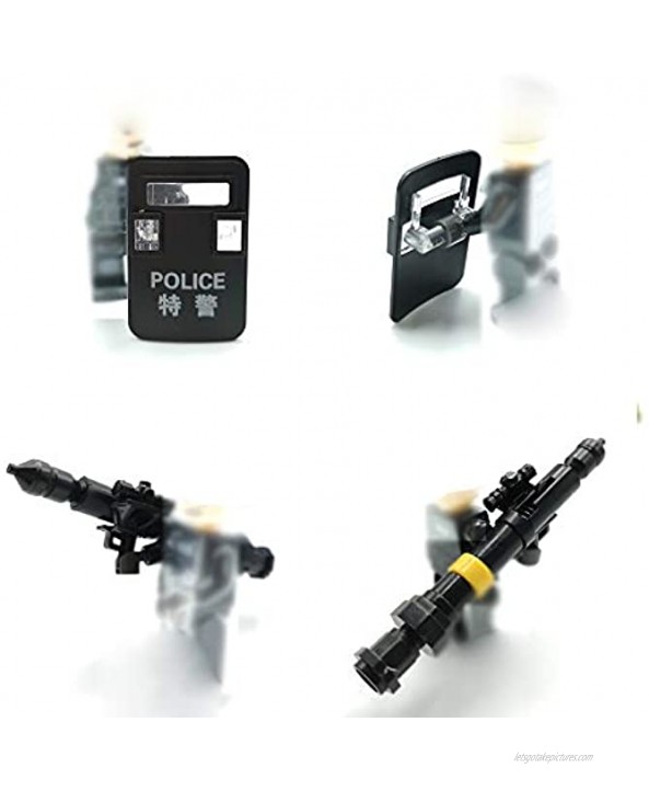 Policeman Weapons Pack Toys Assault Team Guns Set Toy with Characters Custom Army Builder Military Soldier Battle Brick Set