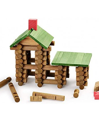 SainSmart Jr. 450 PCS Wooden Log Cabin Set Building House Toy for Toddlers Classic STEM Construction Kit with Colorful Wood Logs Blocks for 3+ Years Old