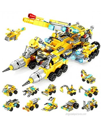 VATOS STEM Building Toys for Kids 566PCS Construction Truck Blocks Toys for 6 Years Old Boys 25-in-1 Educational Building Sets Best Festival Gifts for Boys Girls Aged 6 7 8 9 10 11 12 Yr Old