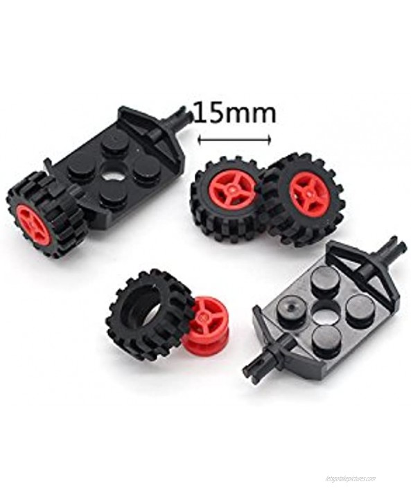 Wheels and Axles,Traffic Light ,Tires Bulk Lot Building Bricks Block Education Wheels Set Toy Compatile with Major Brands