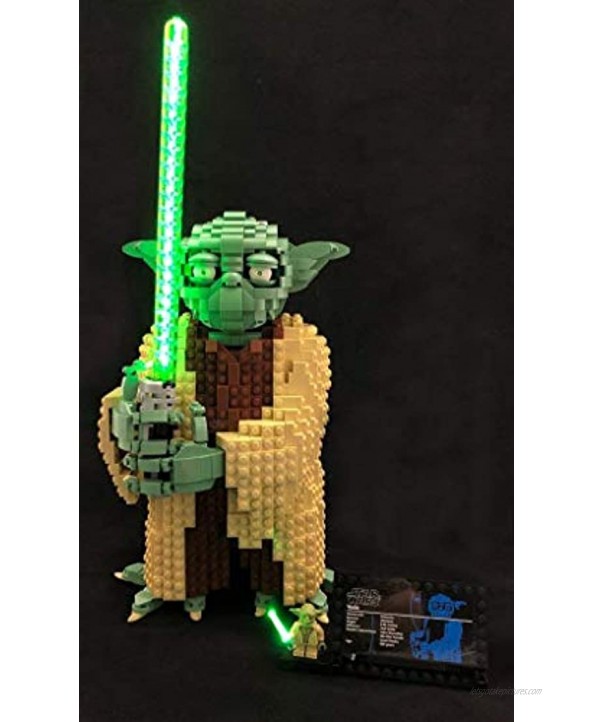 Brick Loot Deluxe LED Light KIT for Your Lego Star Wars: Attack of The Clones Yoda Building Set and Collectible Minifigure with Lightsaber 75255 This is a Light KIT Lego Set NOT Included