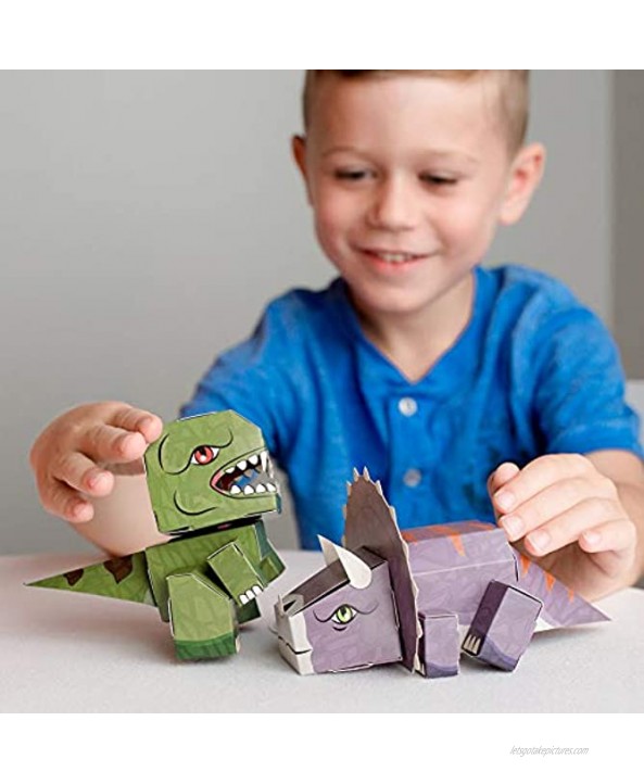 Cubles Trex | Build Your Own 3D Product Figures | A Sturdy No Glue No Scissors Activity