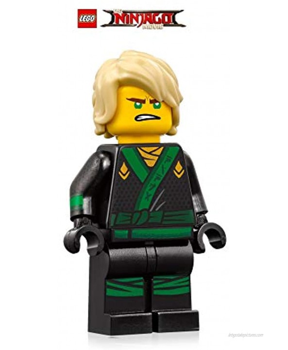 The LEGO Ninjago Movie Minifigure Lloyd Green Ninja with Hair Sword and Display Stand 70617