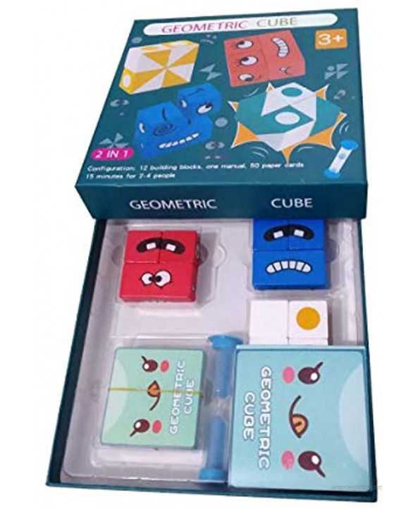 DDLOVER Children Montessori Wooden Expression Puzzle Magic Cube Building Blocks Logical Thinking Toy Preschool Teaching Intelligence Toys