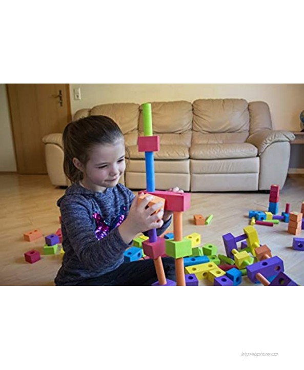 FUN n' SAFE 7684 Foam Peg Blocks for Kids 150 Brightly Colored Pieces