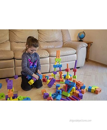 FUN n' SAFE 7684 Foam Peg Blocks for Kids 150 Brightly Colored Pieces