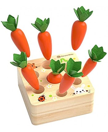 GoryeoBaby Wooden Toys 1-Year-Old boy and Girl Enlightenment Education Classification Puzzle Carrot Harvest Development Gift fine Motor Skills Harvest Carrot Game
