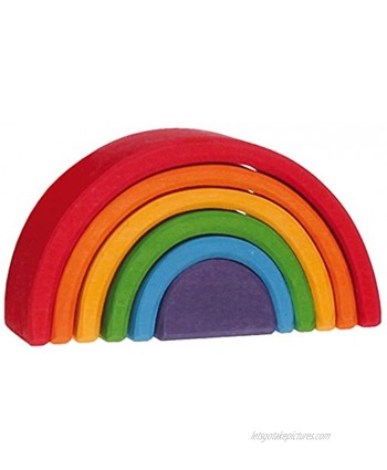 Grimm's Small Mini 6-Piece Rainbow Nesting Wooden Blocks Stacker "Elements" of Nature: AIR